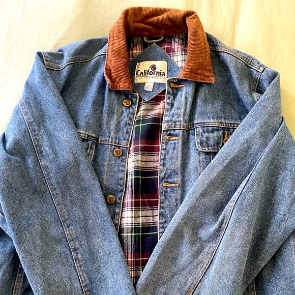 Vintage California Outerwear Jean Jacket w Corduroy collar - Picture 1 of 5
